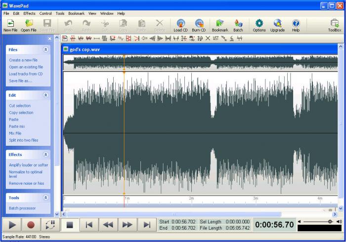 Wavepad audio recording software free